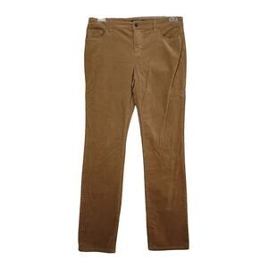 Chaps Madden Straight Leg Women's 8 Brown Corduroy Pants, 32x32 Stretch Classic